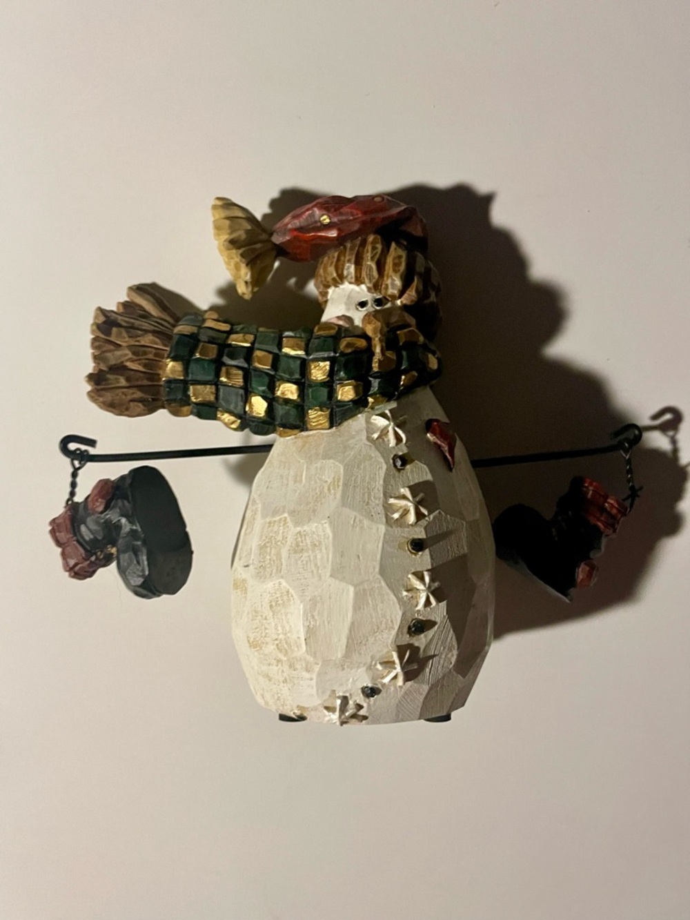 Boyds Carvers Choice Burt Bundle Up Snowman Figurine 5.5" w/ Box